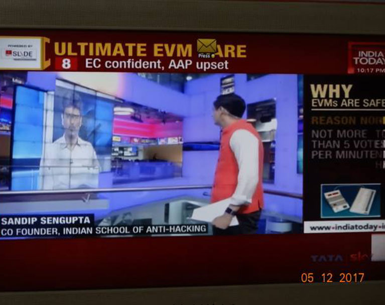 ISOAH Live on India Today - 12.05.2017, discussing on EVM Hacking