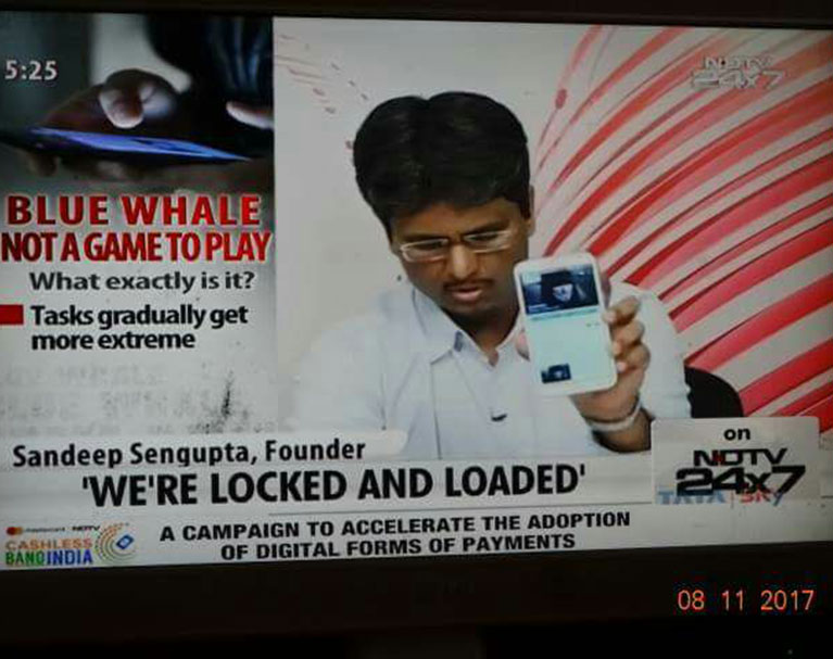 ISOEH director Sandeep Sengupta in the discussion panel of NDTV 24x7 talking about the deadly blue whale game - 11th September 2017