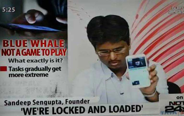 ISOEH director Sandeep Sengupta in the discussion panel of NDTV 24x7 talking about the deadly blue whale game - 11th August 2017