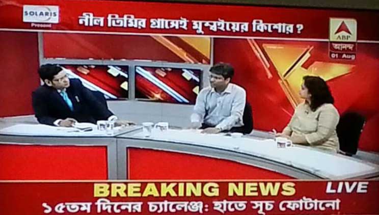 ISOEH director, Sandeep Sengupta took part in the discussion on BLUE WHALE CHALLENGE DEATH GAME on ABP Ananda