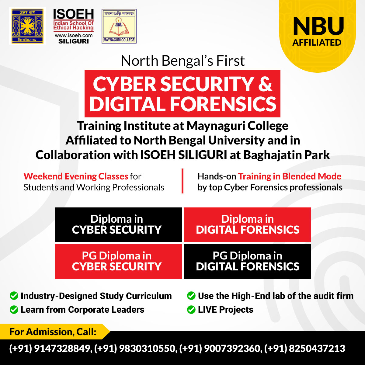 Cyber Security & Digital Forensics Training Institute at Maynaguri College Affiliated to North Bengal University and in Collaboration with ISOEH Siliguri at Baghajatin Park