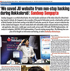 Mr. Sandeep Sengupta interviewed by News Mania Newspaper