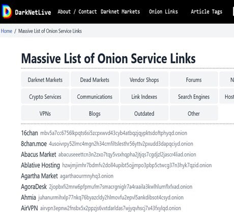 Onion links